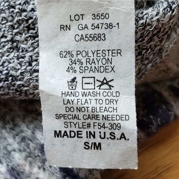 Nally & Millie Blue & Gray Lightweight Long Sleeve Sweater Small - Picture 8 of 8